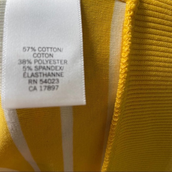 Banana Republic Yellow & White Striped, Large Collar and Button Down Front - Picture 8 of 9